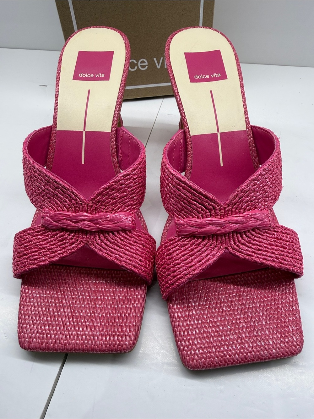 Dolce Vita Hot Pink Braided Slide Mules
